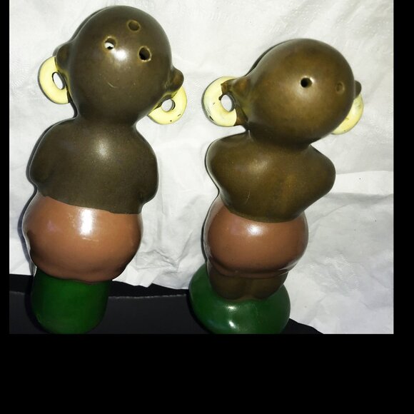 Vintage 1950's Ubangi Couple Salt & Pepper Set - Made in Japan -Excellent Cond. - Picture 7 of 8
